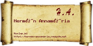 Hermán Annamária névjegykártya